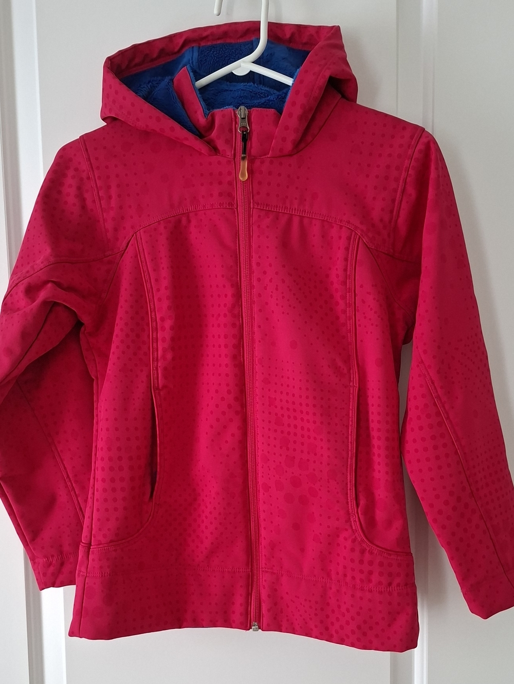 Marika Rain jacket with  Plush  Royal Blue Soft Lining Hood Pockets fall/spring